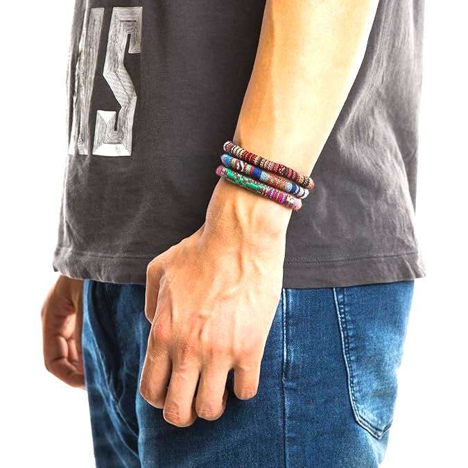 Nomad Threads – Handwoven Tribal Bracelet Set