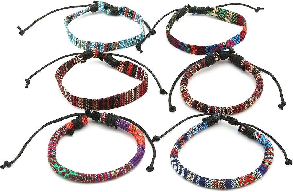 Nomad Threads – Handwoven Tribal Bracelet Set