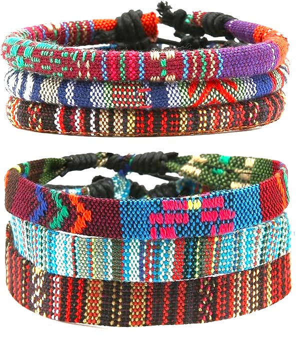 Nomad Threads – Handwoven Tribal Bracelet Set