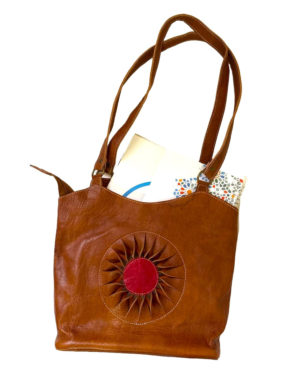 Sunburst Artisan Leather Tote