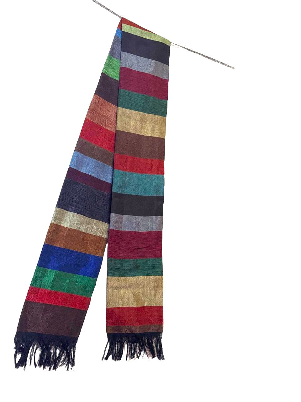 Midnight Mosaic Striped Scarf