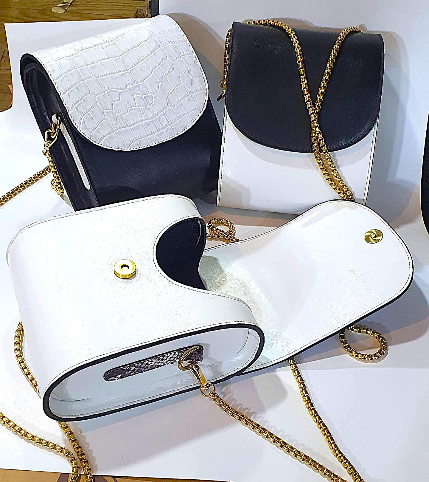 Chic Contrast Chain Bag – Black & White Edition