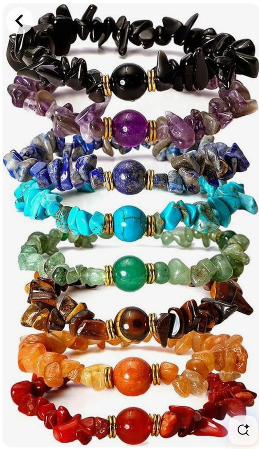 Chakra Gemstone Bracelet Set – Natural Crystal Healing Energy Collection
