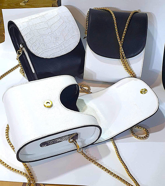 Chic Contrast Chain Bag – Black & White Edition