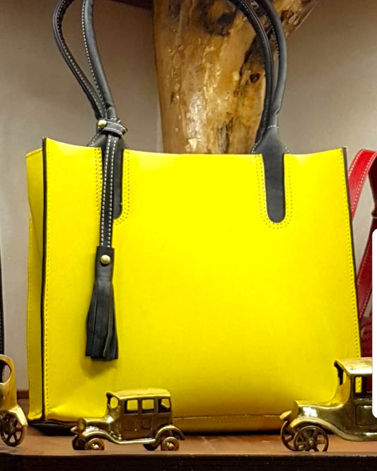 Handmade Radiance Leather Tote – Sunshine Yellow